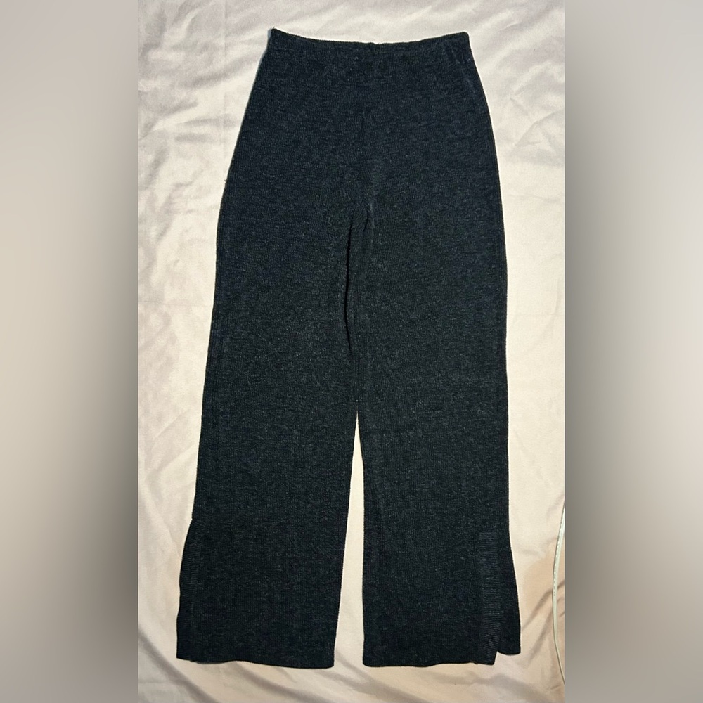 Zara Black Wide-Leg Track Pants